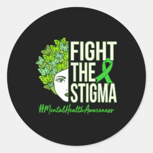 Adesivo Redondo Luta Contra O Stigma Mental Health Awarement
