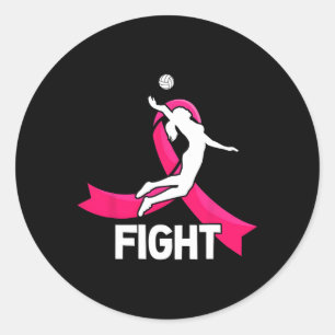 Adesivo Redondo Luta contra o vôlei do Cancer de amamentação