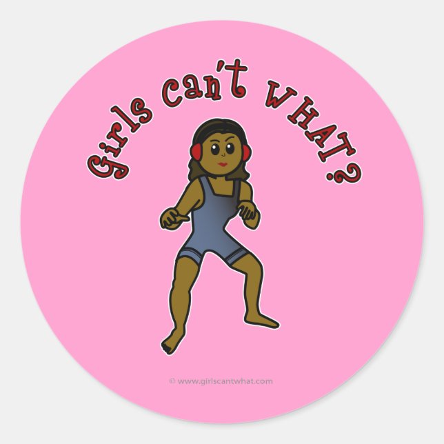 Adesivo Redondo Luta das mulheres escuras (Frente)