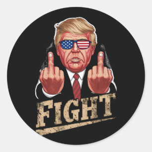 Adesivo Redondo Luta de Trump Eleição EUA Retro Vintage