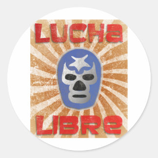 Adesivo Redondo Luta do mexicano de Lucha Libre