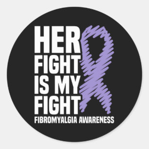 Adesivo Redondo Luta É A Minha Luta Contra A Fibromialgia Sensibil