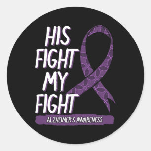 Adesivo Redondo Luta É Minha Luta Contra O Mal De Alzheimerheimer