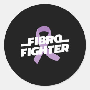 Adesivo Redondo Luta - Fibromialgia Sensibilização Roxo
