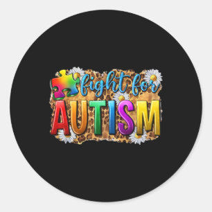Adesivo Redondo Luta Pela Margarida Do Autismo E Pela Consciência 
