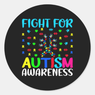 Adesivo Redondo Luta Pelo Autismo Sensibilização Quebra-cabeça Mão
