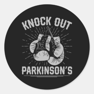Adesivo Redondo Lutador de Boxe Kickboxing Derruba Parkinson 