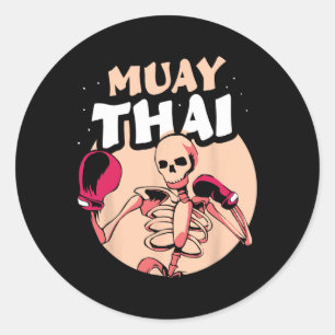 Adesivo Redondo lutador de hobby de artes marciais de Muay Thai Bo
