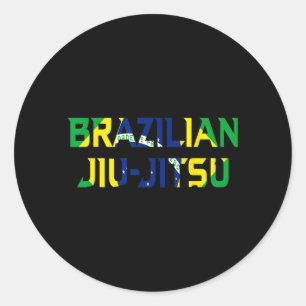 Adesivo Redondo Lutador de Jiu Jitsu Brasileiro