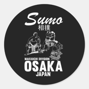Adesivo Redondo Lutador de Sumô Humorístico Judô Osaka Japão Lutad