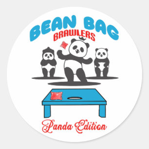 Adesivo Redondo Lutadores de Sacos de Feijão - Panda