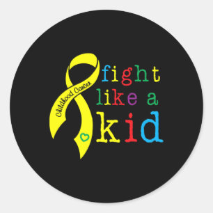 Adesivo Redondo Lutar como a conscientização do Cancer infantil