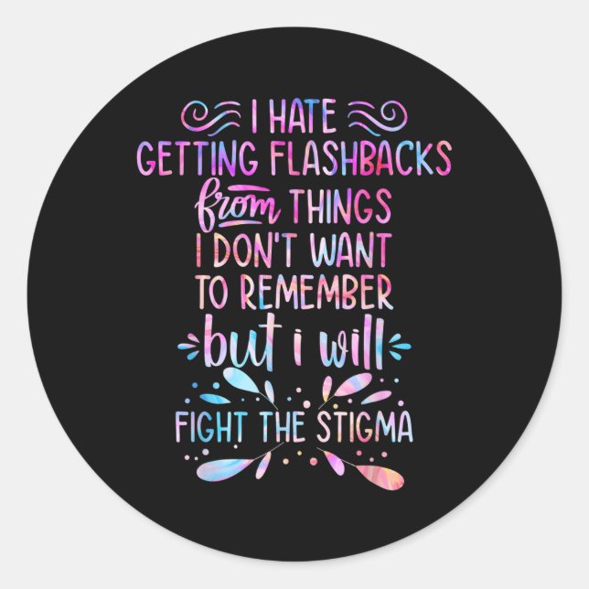Adesivo Redondo Lutar Contra A Consciência Mental Estigma Termina  (Frente)