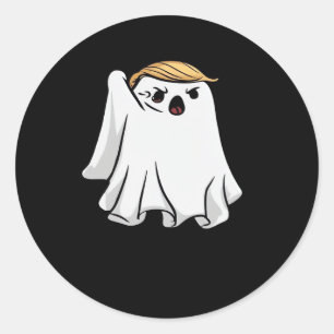 Adesivo Redondo Lutar contra o Dia de as Bruxas engraçado Trumpkin