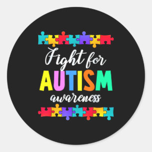 Adesivo Redondo Lutar pela consciência do autismo equipe de apoio