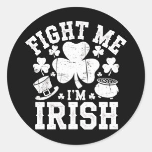 Adesivo Redondo Lute Comigo Eu Sou Irlandês Camisa do Dia de São P