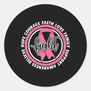 Adesivo Redondo Lute contra o Cancer, Fita Rosa, Cancer de Fita, S