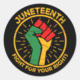 Adesivo Redondo Lute pelos seus direitos Verde Amarelo Vermelho 11