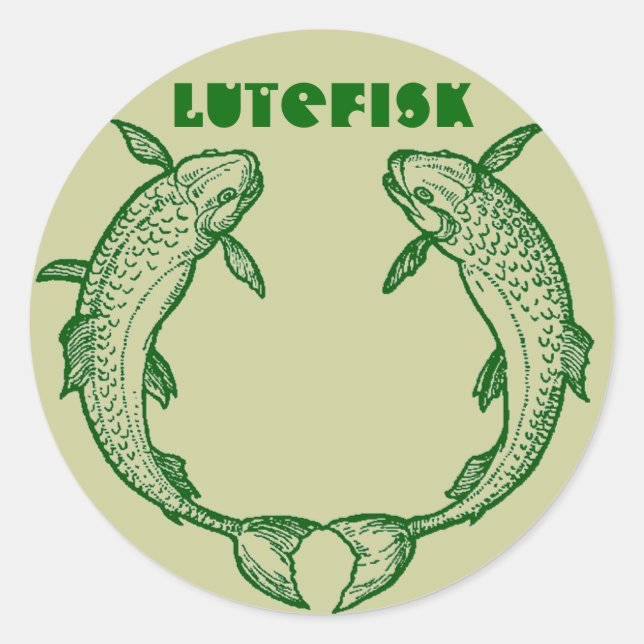 Adesivo Redondo Lutefisk Fish Canning Jar STICKERS! Kalamojakka (Frente)