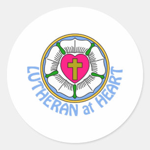 Adesivo Redondo Lutheran no coração