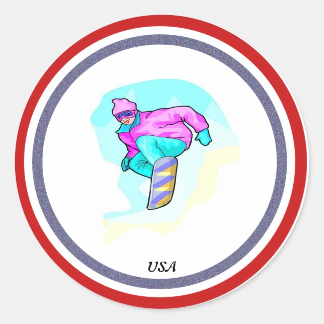 Adesivo Redondo Luv para Snowboard - (Frente)