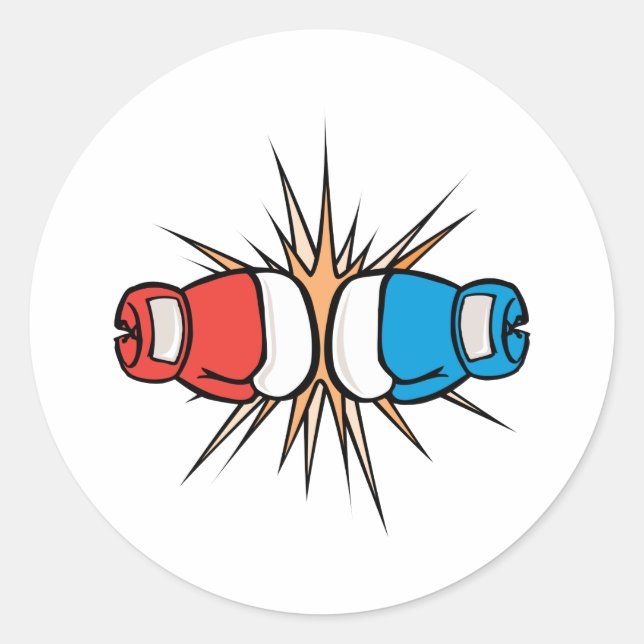 Adesivo Redondo luvas de boxe (Frente)