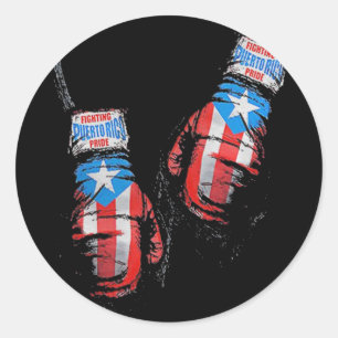 Adesivo Redondo Luvas de Boxe Bandeira Americana Usa Ginásio Boxer