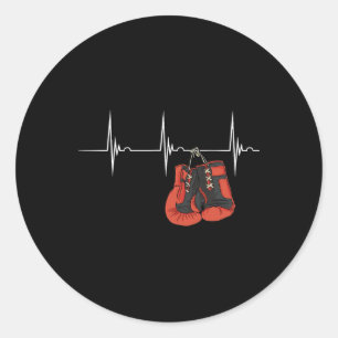 Adesivo Redondo Luvas de Boxe Batimento Cardíaco Ekg Pulso Mma Box