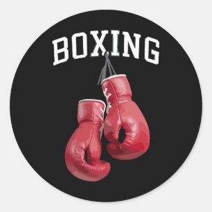 Adesivo Redondo Luvas de Boxe Destacadas Amante de Boxe Kickboxing