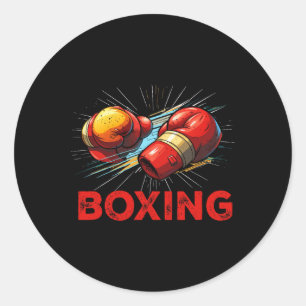Adesivo Redondo Luvas de Boxe Eu Amo Esporte de Luta Artes Marciai