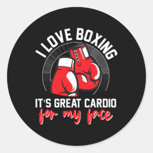 Adesivo Redondo Luvas de Boxe G de Boxe de Sombra Kickboxing Boxer
