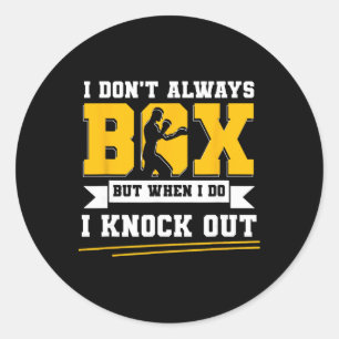 Adesivo Redondo Luvas de Boxe G de Kickboxing de Boxe de Sombra F