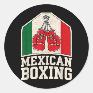 Adesivo Redondo Luvas De Boxe Mexicanas Lutador Los Guantes De Box