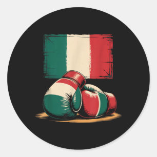 Adesivo Redondo Luvas De Boxe Mexicanas Lutador Los Guantes De Box