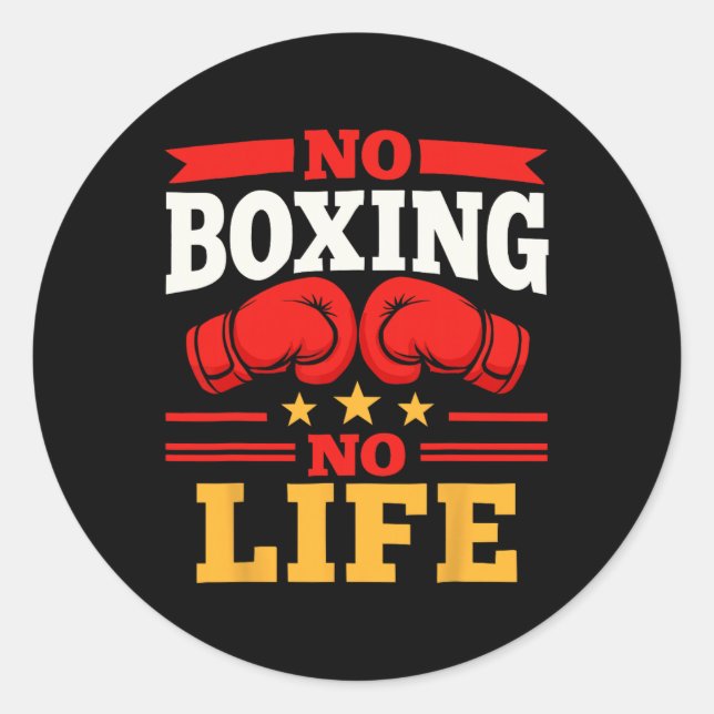 Adesivo Redondo Luvas de Boxe Sem Boxe Sem Vida Luvas de Boxe _3 (Frente)