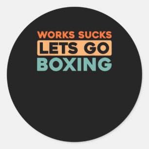 Adesivo Redondo Luvas de Boxer - Boxing Sparring Boxing