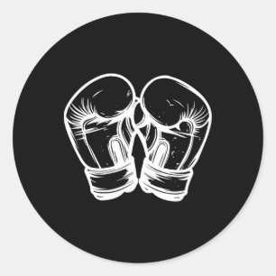 Adesivo Redondo Luvas de Kickboxing Desenho Taekwondo