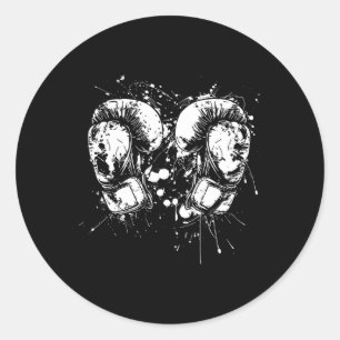 Adesivo Redondo Luvas de Kickboxing Streetart Sanda