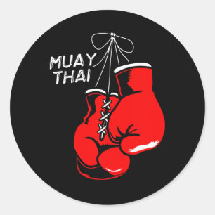 Adesivo Redondo Luvas de Kickboxing Thai Boxing Muay Thai 