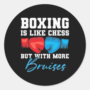 Adesivo Redondo Luvas G de Boxe Treinamento de Kickboxing Punching