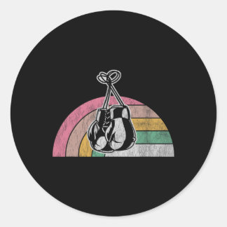 Adesivo Redondo Luvas Retro Boxing Rainbow Vibes