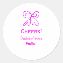 Adesivo Redondo Luvas rosa roxo arco festa de noivado adicionar no