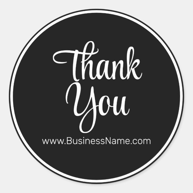 Adesivo Redondo Luxe Black Obrigado Packaging Elegante e Na moda (Frente)