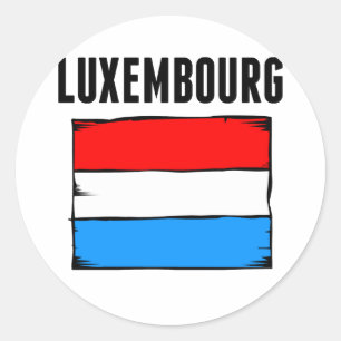 Adesivo Redondo Luxembourg embandeira