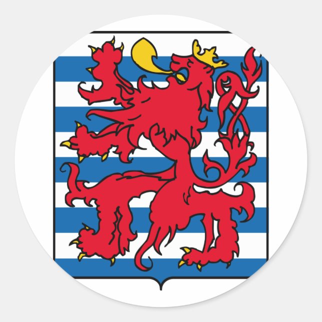 Adesivo Redondo Luxemburgo, Bélgica (Frente)