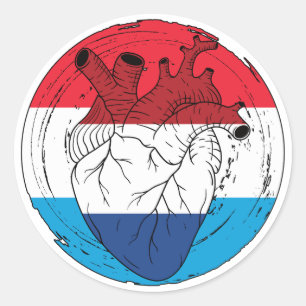 Adesivo Redondo Luxemburgo Koningsdag Países Baixos