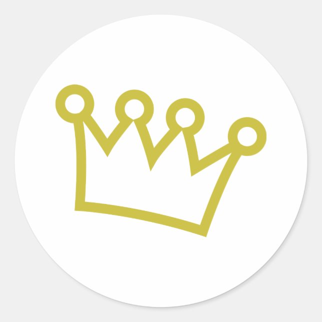 Adesivo Redondo luxo da coroa dourada (Frente)