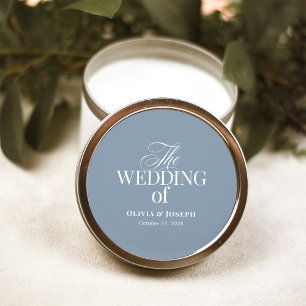 Adesivo Redondo Luxo e Elegante Casamento Azul Empoeirado