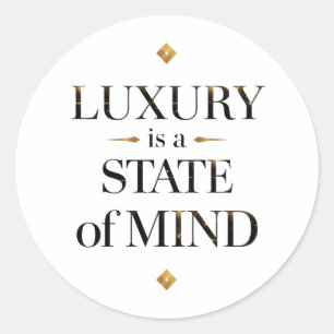 Adesivo Redondo Luxo É Um Estado Mental Elegante Dourado