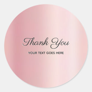 Adesivo Redondo Luxo Elegante Rosa Dourado Texto Personalizado Obr